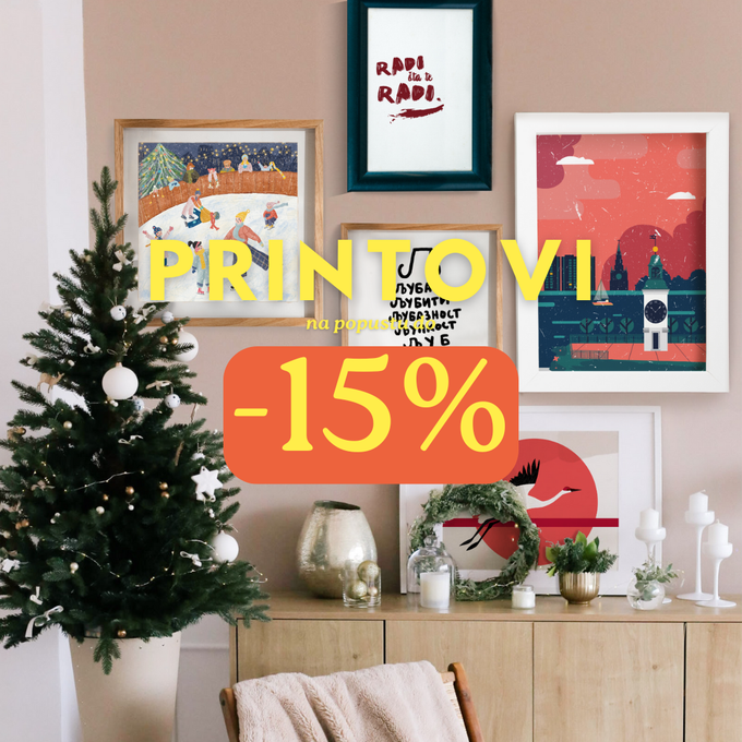 Istraži kolekciju art printova, ilustracija i grafika domaćih ilustratora i grafičkih dizajnera. Bilo da tražiš dekoraciju za zid, unikatan poklon, ili slike koje inspirišu, ovde ćeš pronaći autentične radove koji unose karakter u svaki prostor. Do 20% popusta tokom praznične sezone!