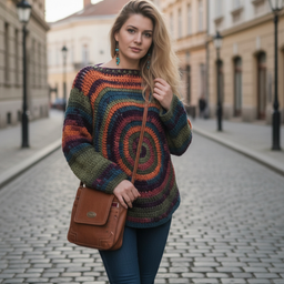 Asimetrični pleteni dzemper
