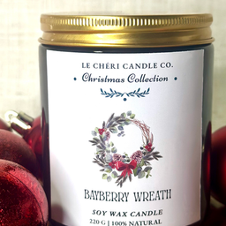 Bayberry Wreath Christmas Punch božićna mirisna sveća Le Chéri