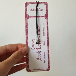 Bookmark "Country Book Lovers Club" – ulaznica i perlica