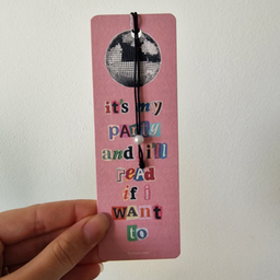 Bookmark "Party & Read" – disko kugla i perlica