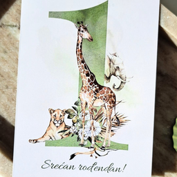 Čestitka SREĆAN ROĐENDAN, 11 x 15 cm, sa kovertom.