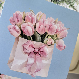 Čestitka na preklop, CVETNA VIŠENAMENSKA, sa kovertom