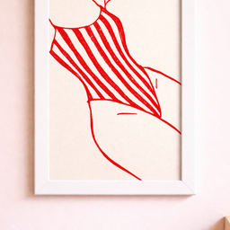 Minimalistički poster sa ramom – crveni kupaći