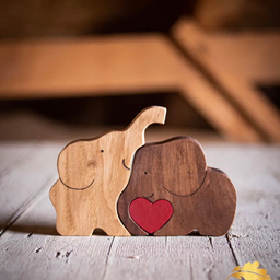 Drvena puzzla slonići