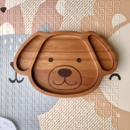 Drveni tanjir u obliku kuce