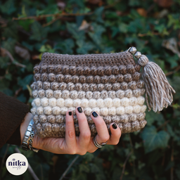 Heklana neseser torbica-braon bez