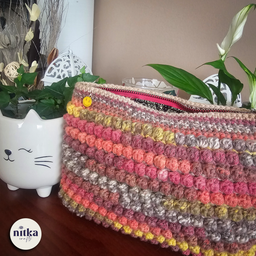 Heklana neseser torbica-roze žuta