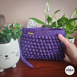 Heklana neseser torbica ljubičasta