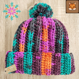 Ručno Heklana Zimska Kapa - Foxwise Mudra Lija Šarena 3