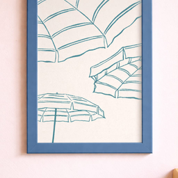 Minimalistički poster sa ramom – letnji suncobrani