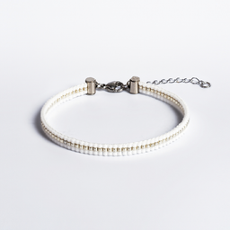 Narukvica Miyuki srebrna bela PLAY Good Vibes