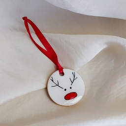 001. Novogodišnji ukras, okrugli, irvas, prednja strana