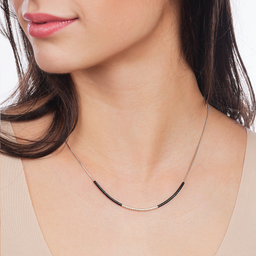 Ogrlica čelik i staklene perlice SIMPLICITY