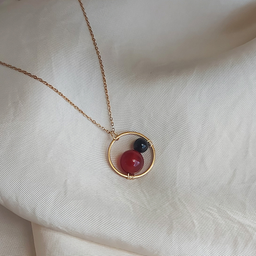 001. ogrlica manji krug,karneol i crni oniks
