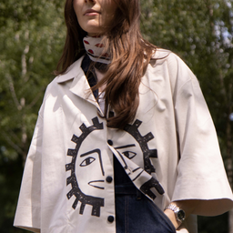 Oversized natural linen shirt - unisex fit (M-XL)