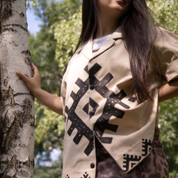Oversized natural linen shirt - unisex fit (M-XL)