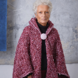 Pelerina tkana na trouglom ramu sa kapuljačom