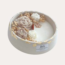 PEONIA Flower Bowl unikatna mirisna sveca B&A Decor od prirodnih premium materjla