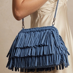 Plava clutch torba sa resama