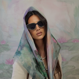 Ručno oslikana svilena marama 90x90cm