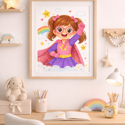 Superheroina sa naočarama – Poster za dečju sobu
