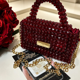 Burgundy Gold torbica od kristala 