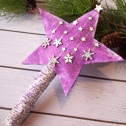 Vrh za jelku, gliter ljubičasti