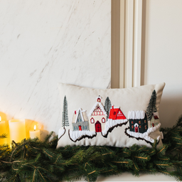 Winter village Festive - jastučić sa kućicama